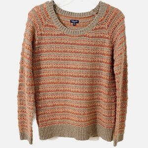 Splendid Hudson Stitch Striped Light Weight Knit Crewneck Pullover Sweater